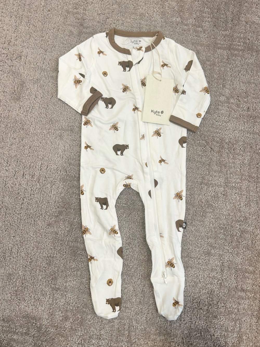 NWT Kyte Baby Honey Bear Footie